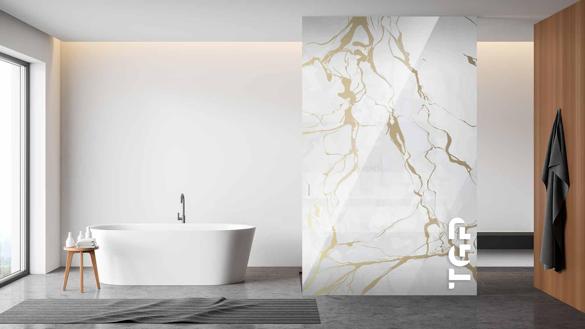 MRB024 Paravan dus din sticlă printată