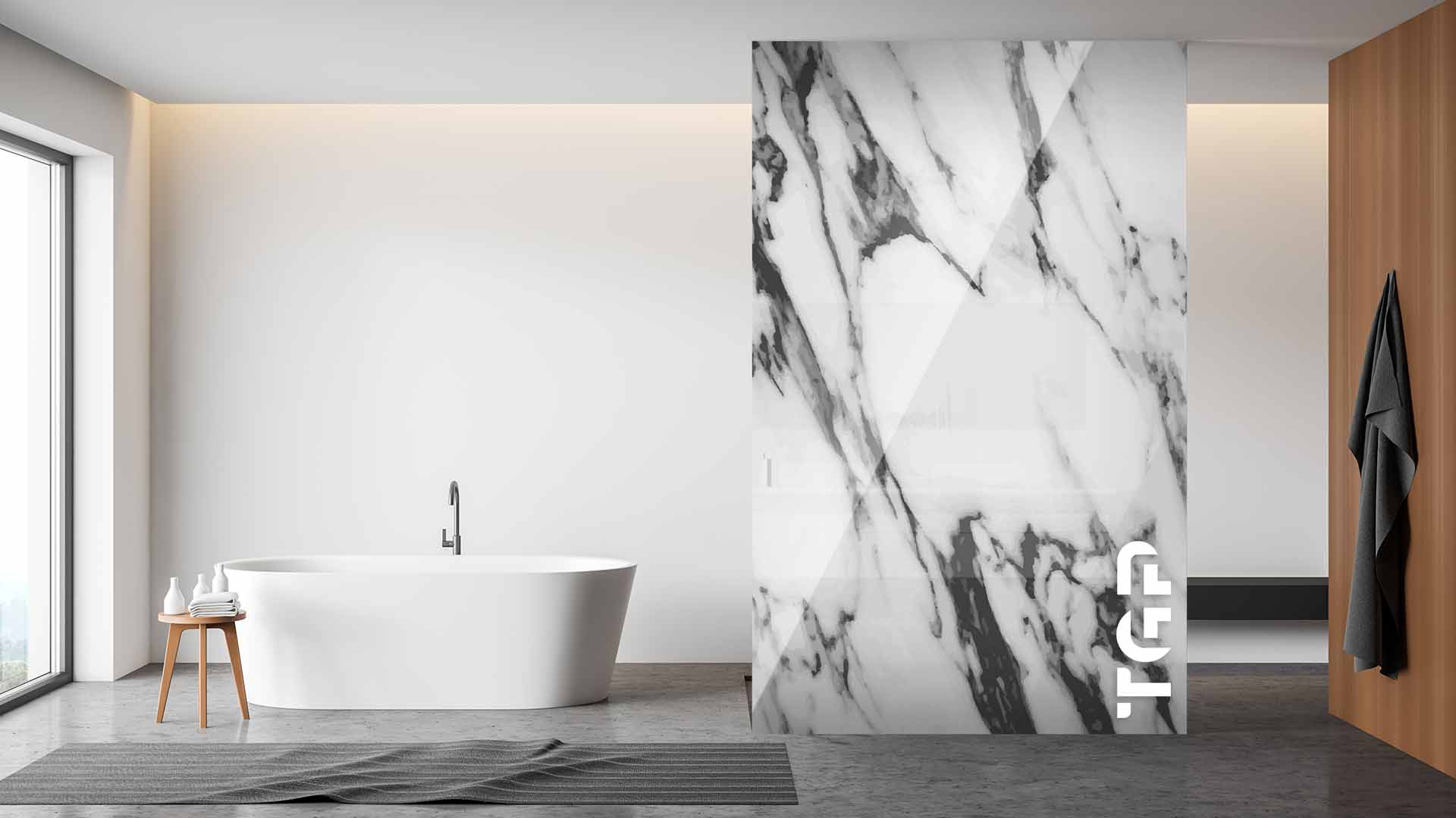 MRB025 Paravan dus din sticlă printată