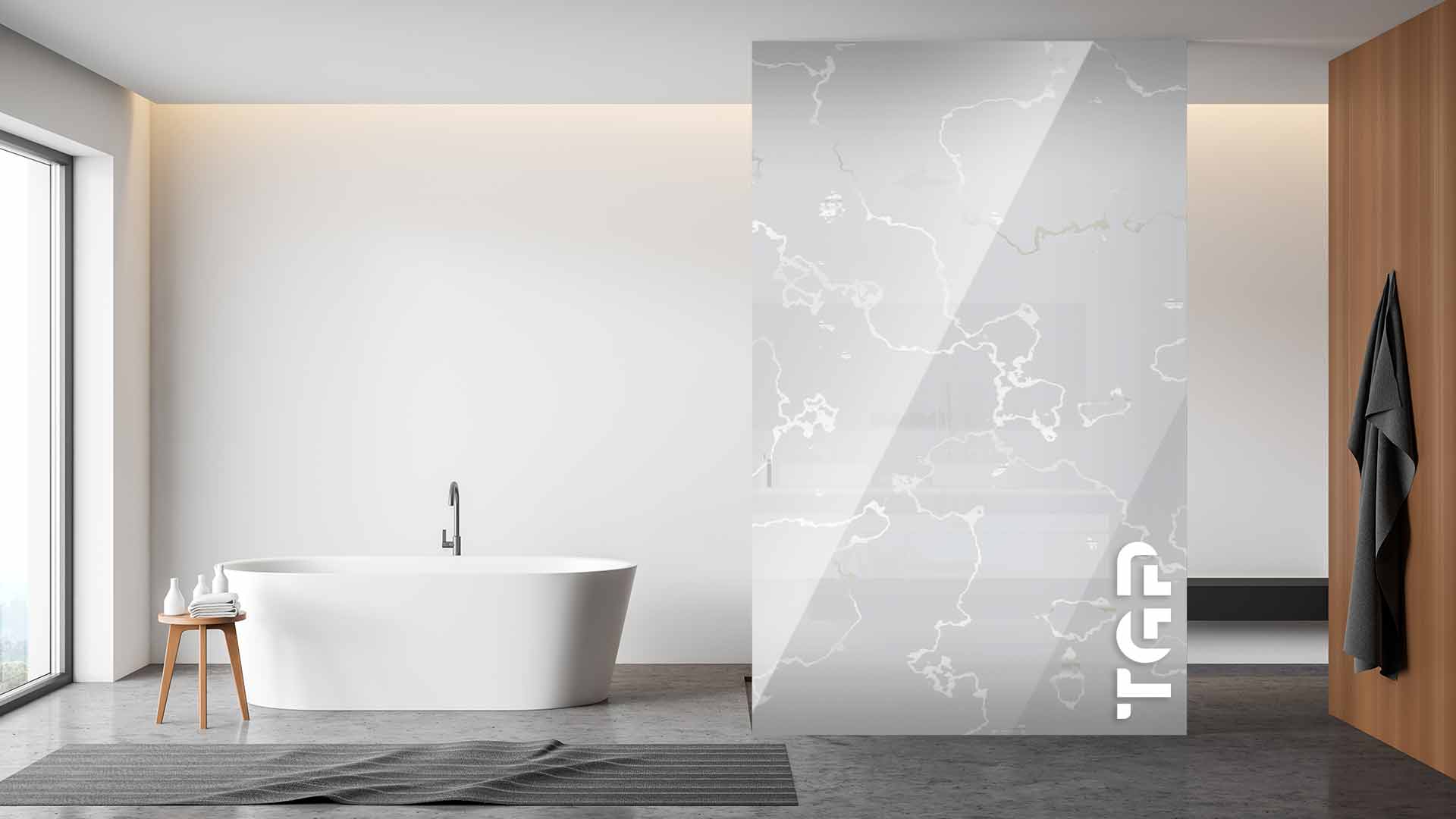 MRB026 Paravan dus din sticlă printată