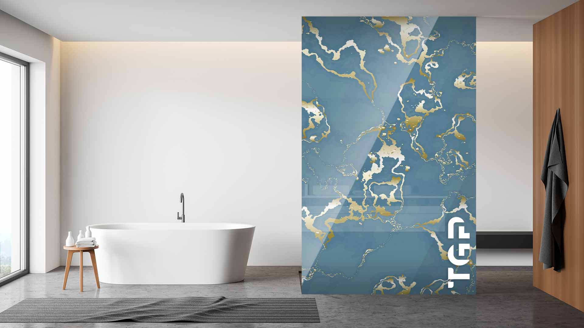 MRB027 Paravan dus din sticlă printată