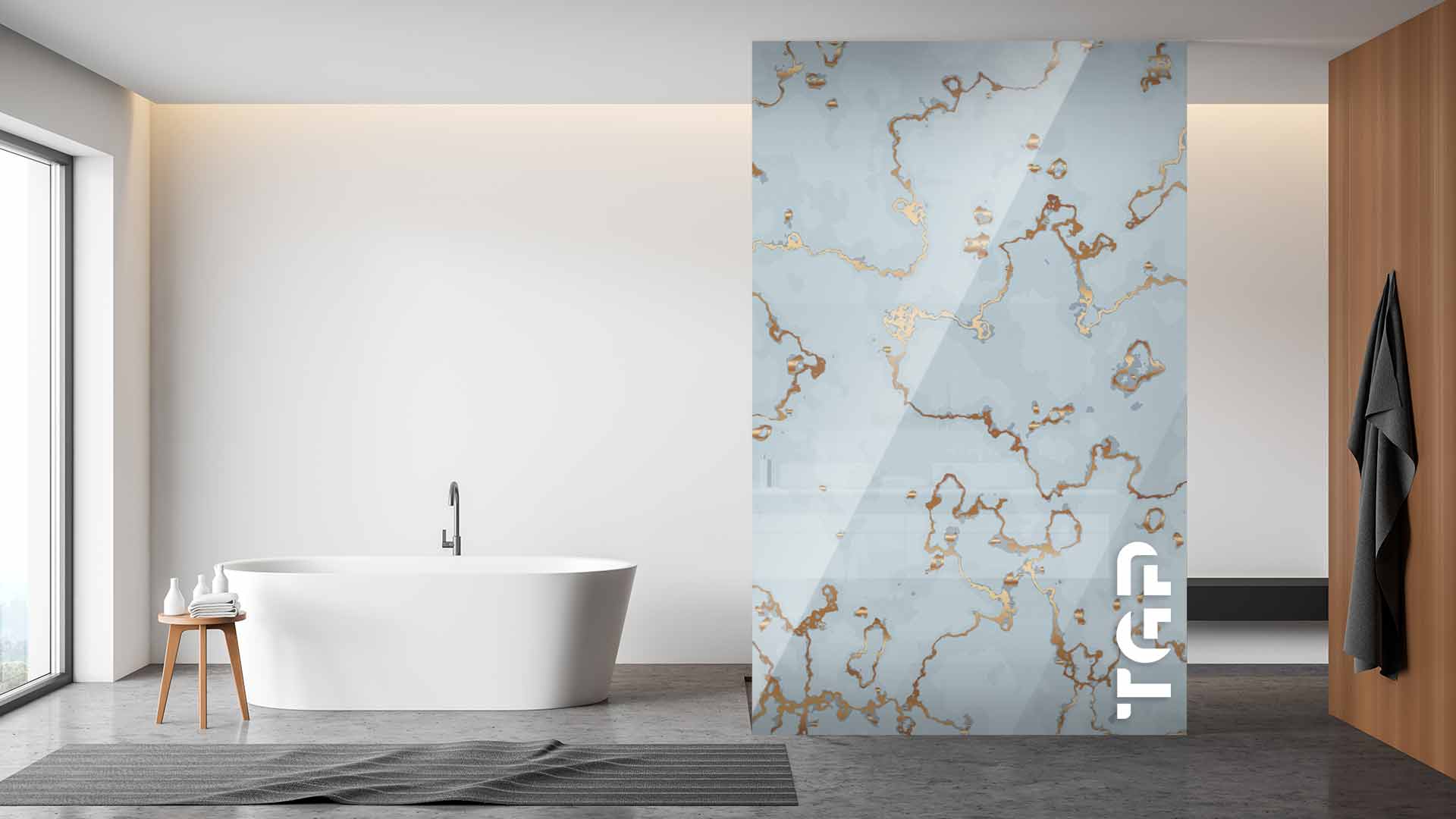 MRB028 Paravan dus din sticlă printată