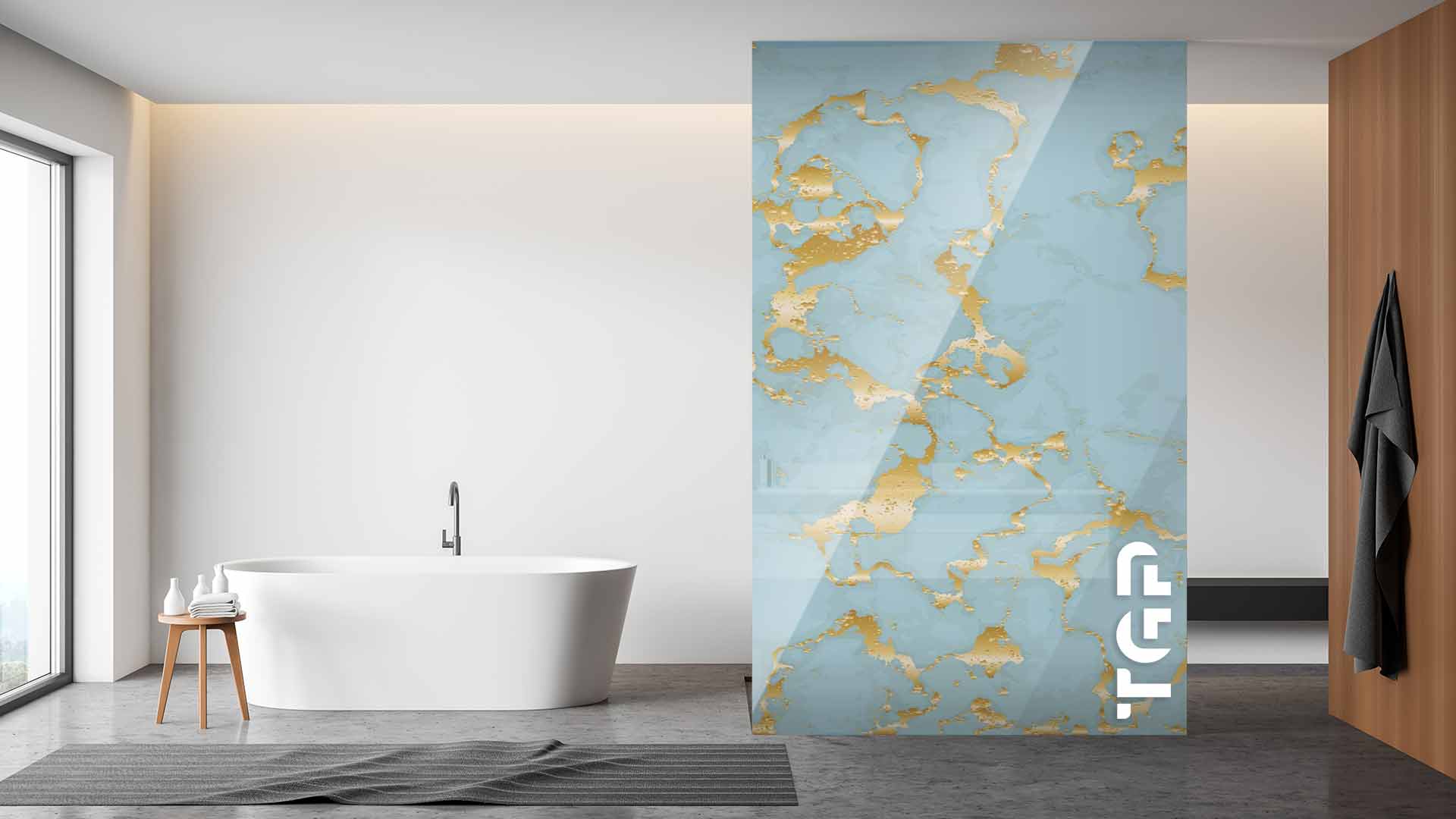 MRB029 Paravan dus din sticlă printată