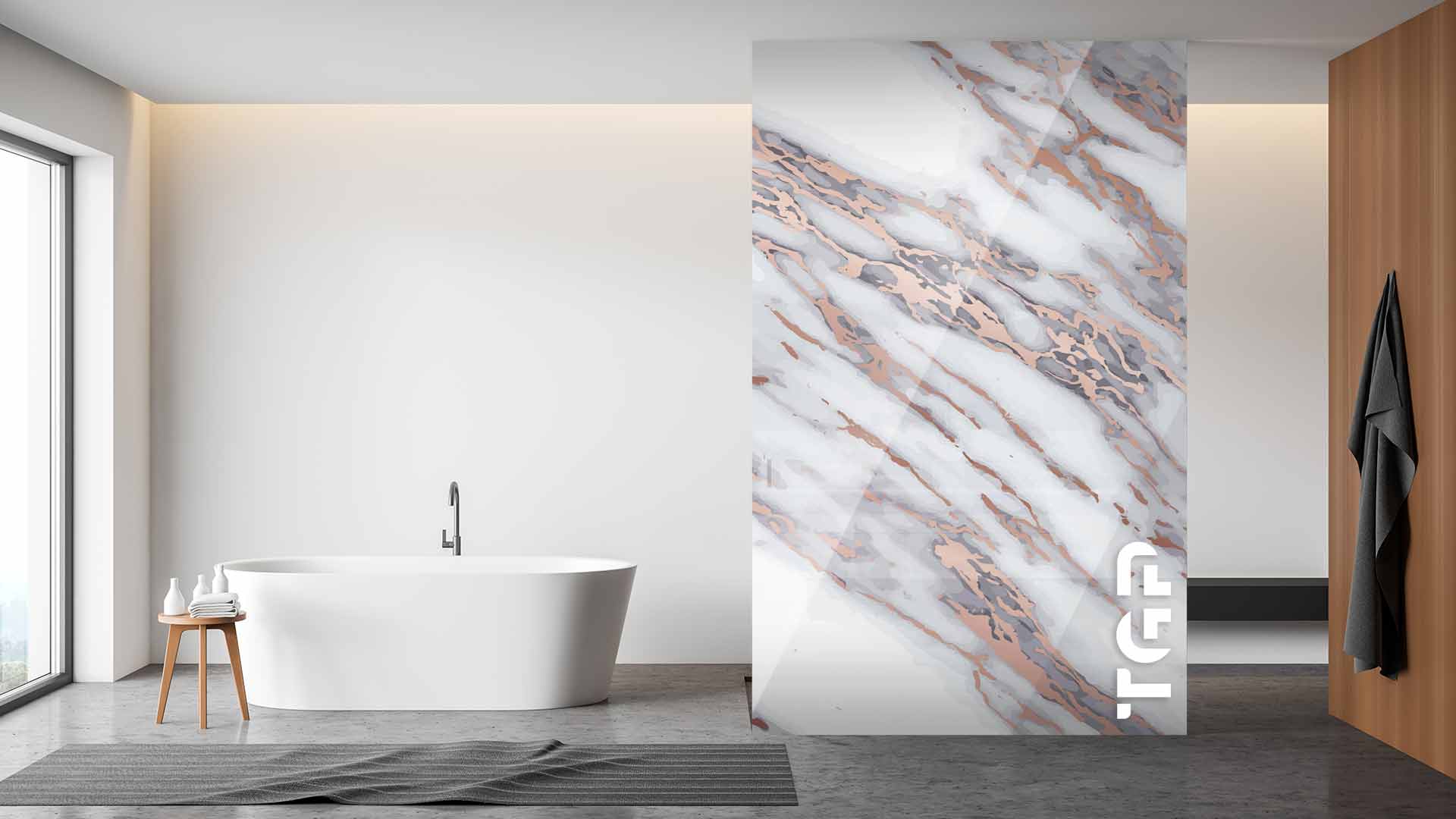 MRB030 Paravan dus din sticlă printată