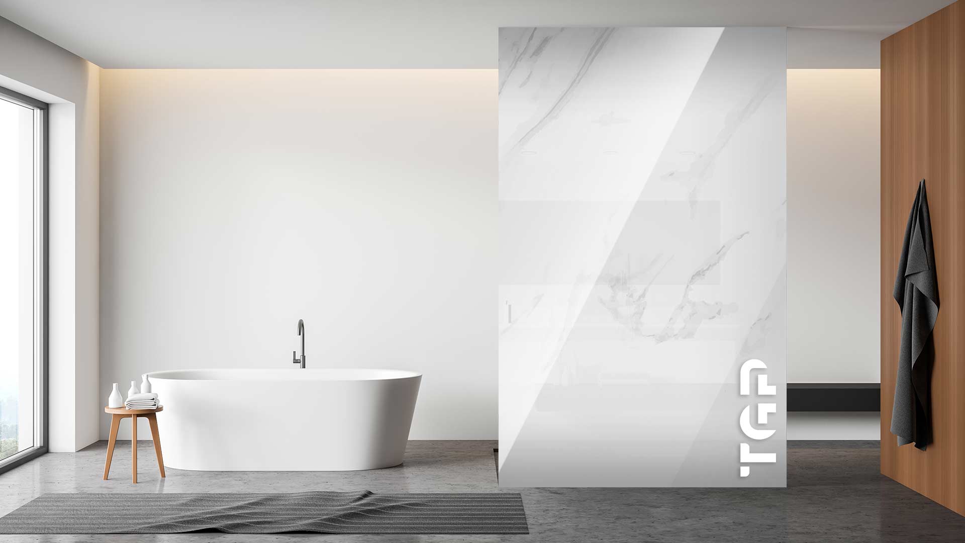 MRB036 Paravan dus din sticlă printată