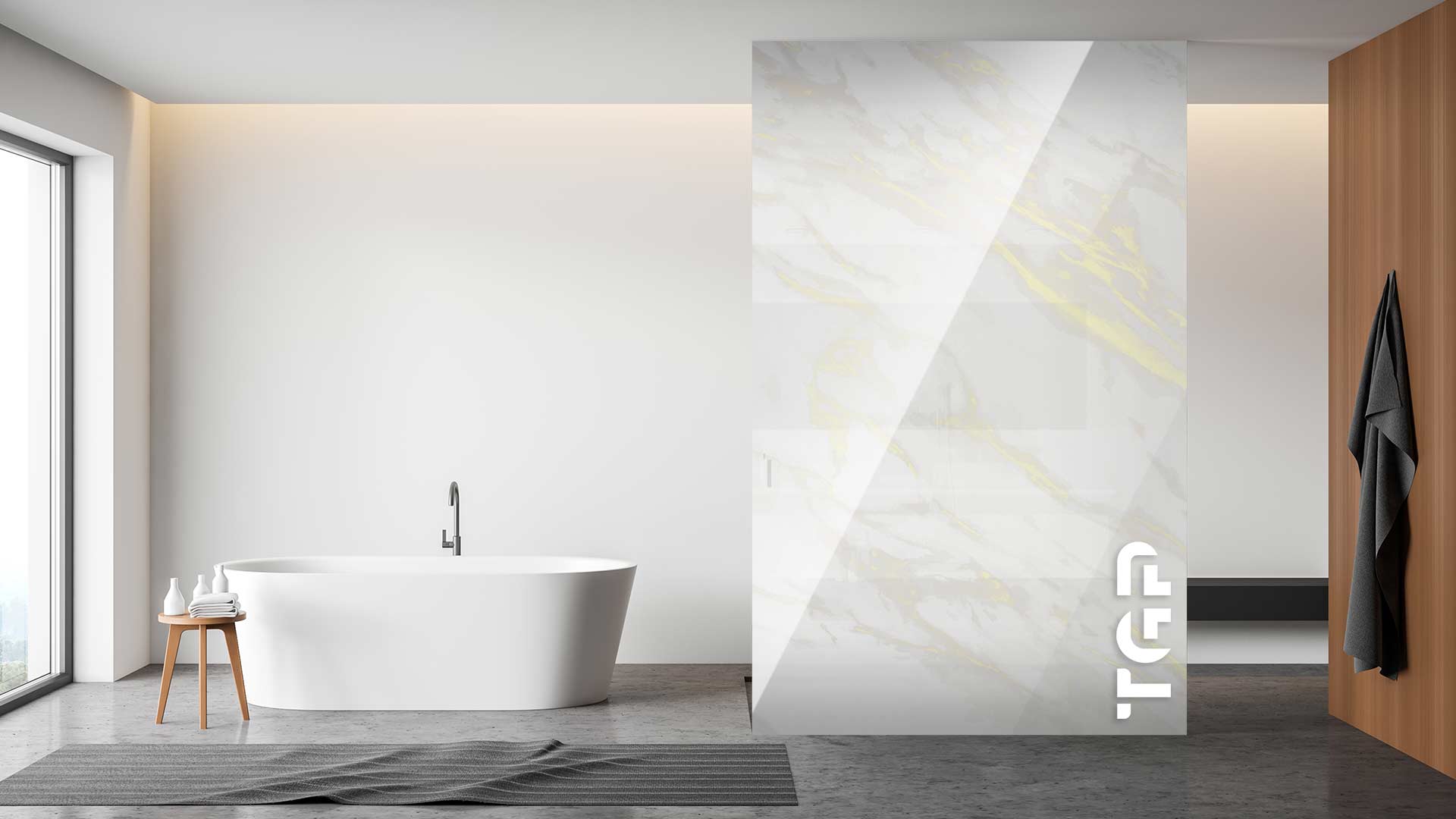 MRB037 Paravan dus din sticlă printată