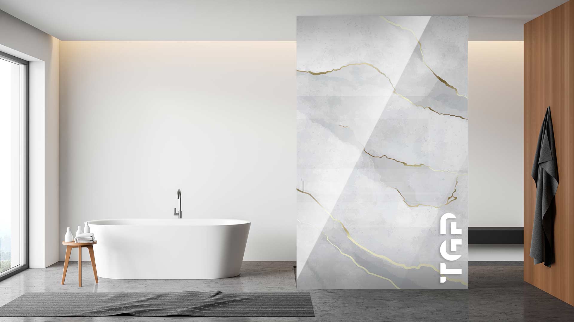 MRB038 Paravan dus din sticlă printată