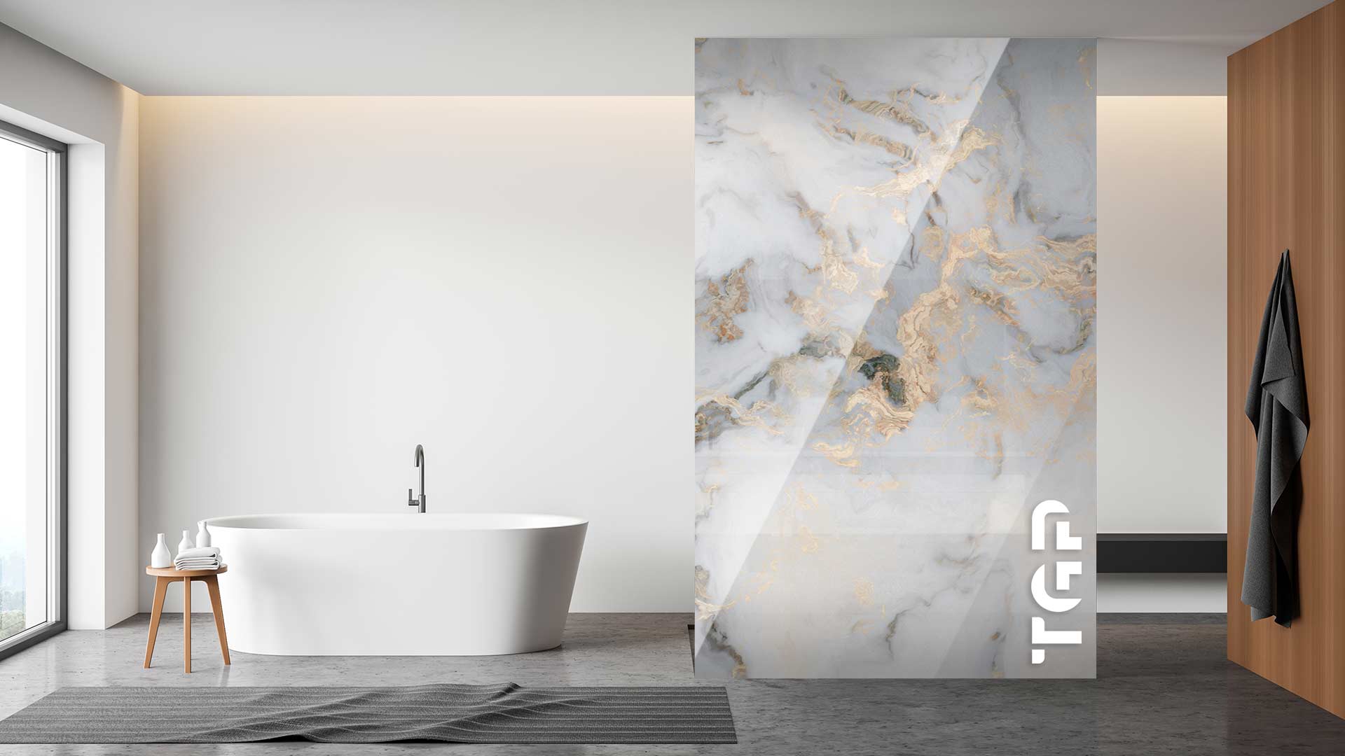 MRB041 Paravan dus din sticlă printată