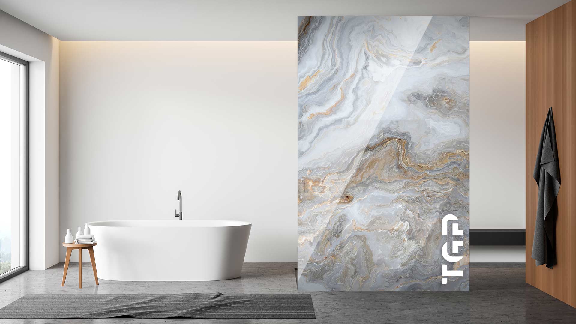 MRB042 Paravan dus din sticlă printată