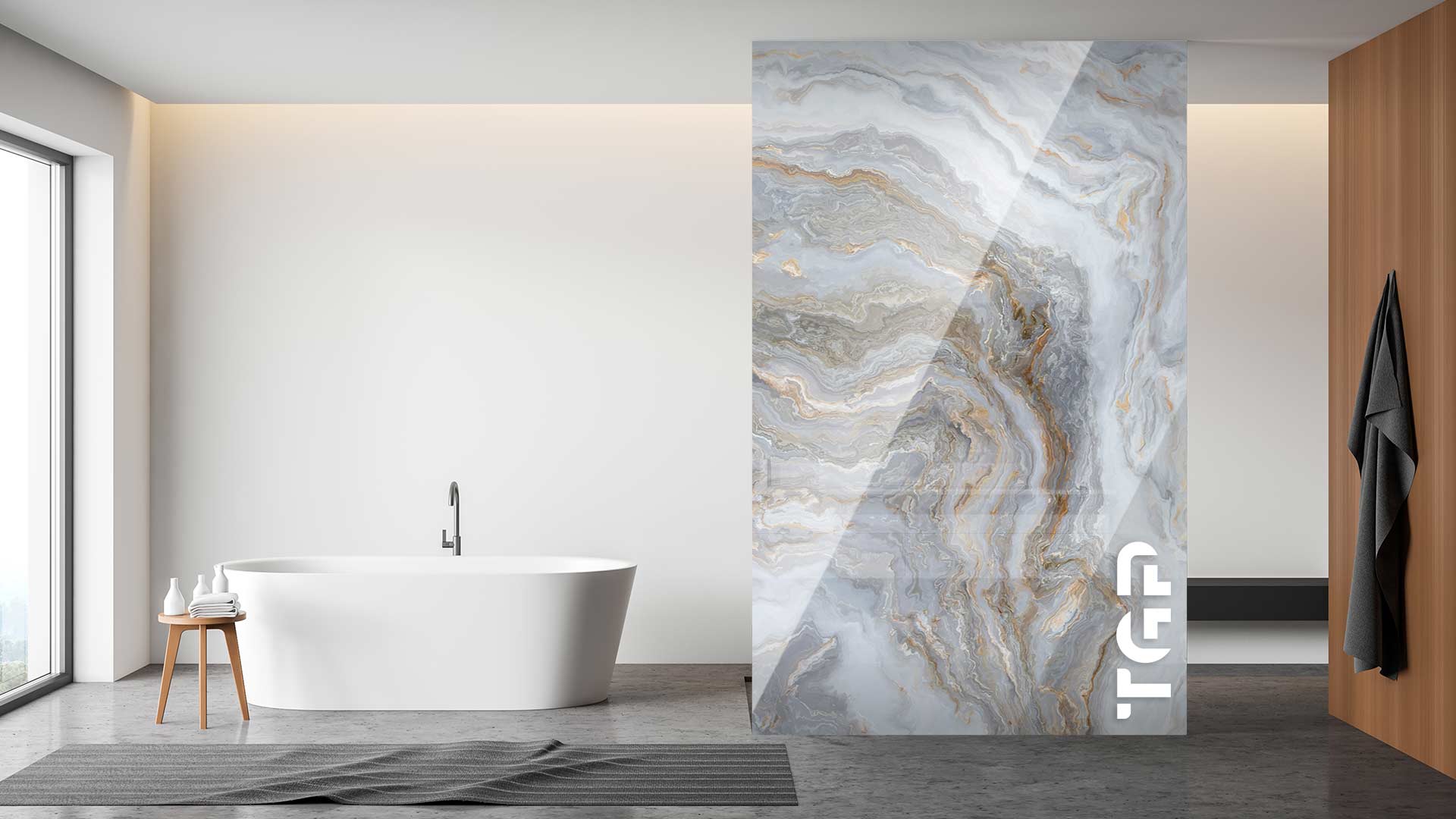 MRB043 Paravan dus din sticlă printată