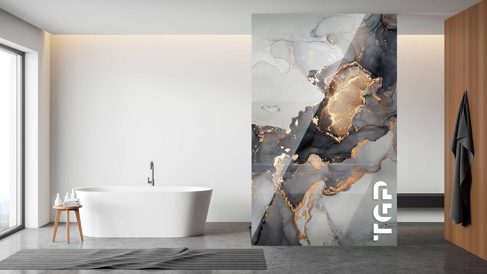 MRB044 Paravan dus din sticlă printată