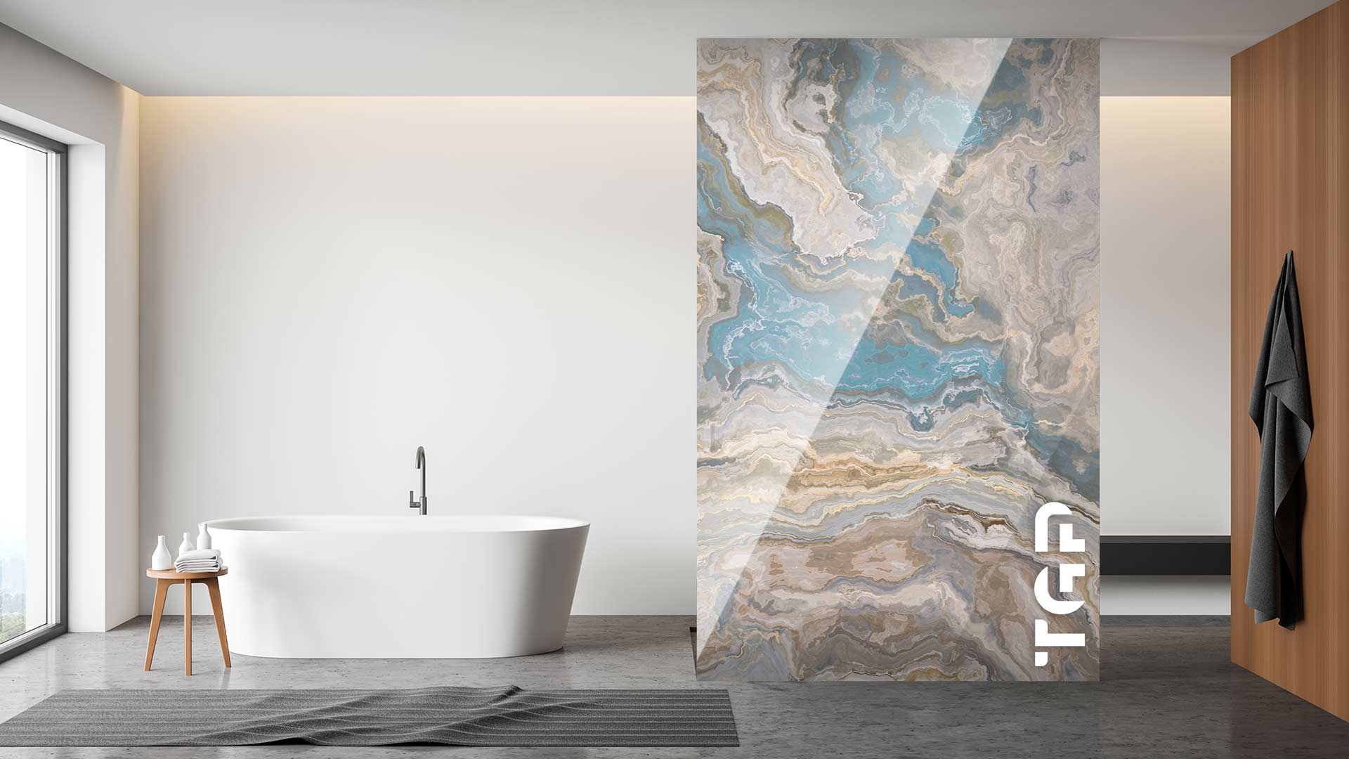 MRB045 Paravan dus din sticlă printată