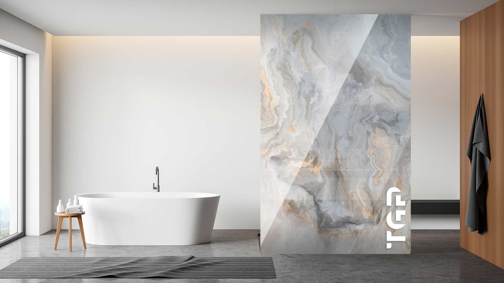 MRB046 Paravan dus din sticlă printată