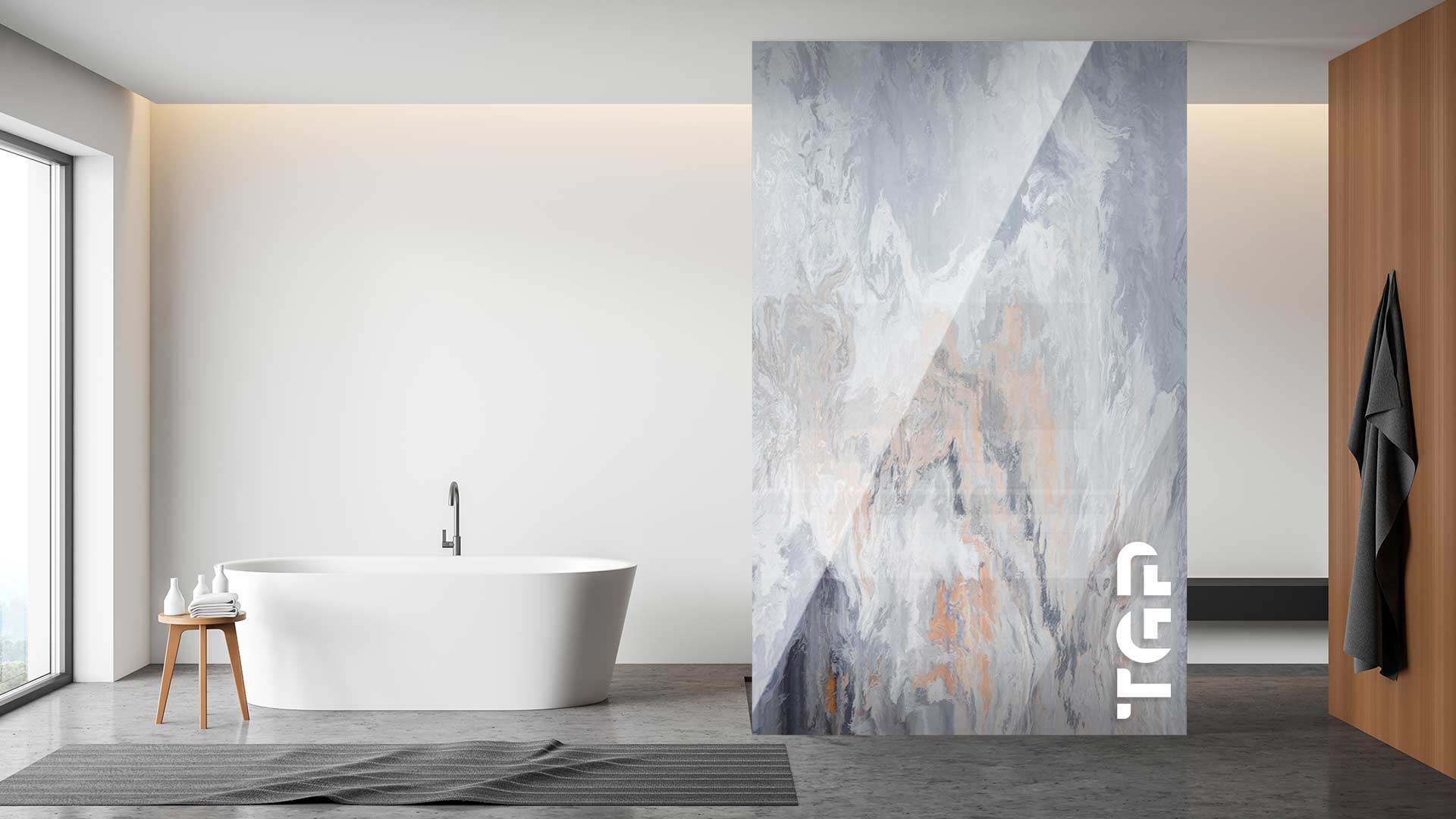 MRB049 Paravan dus din sticlă printată