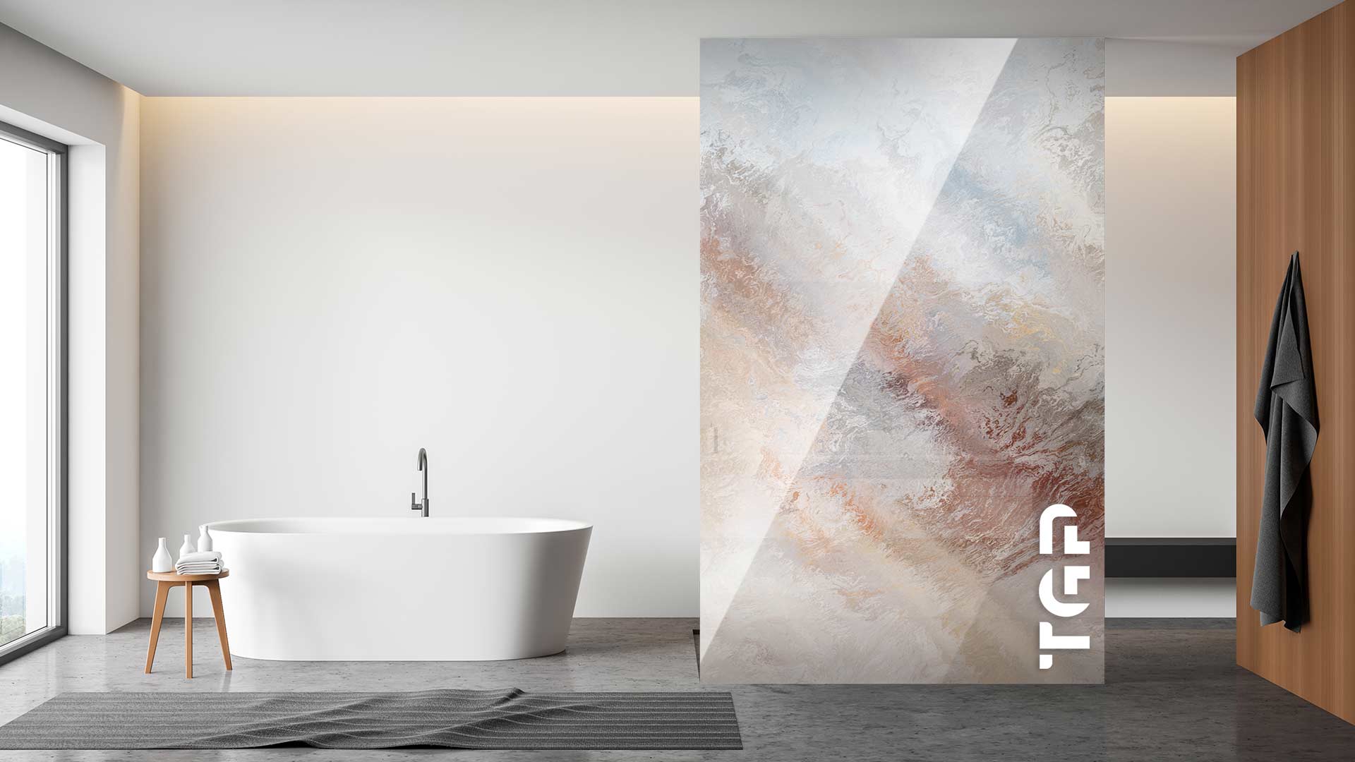 MRB050 Paravan dus din sticlă printată