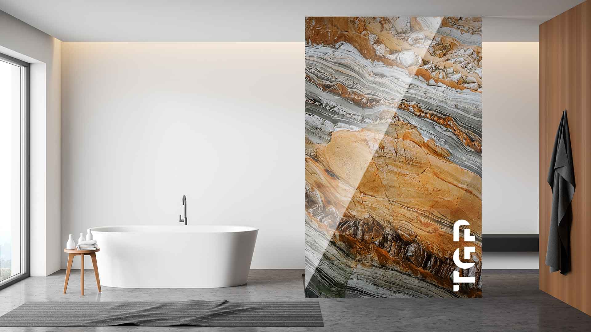 PCS004 Paravan dus sticla printata