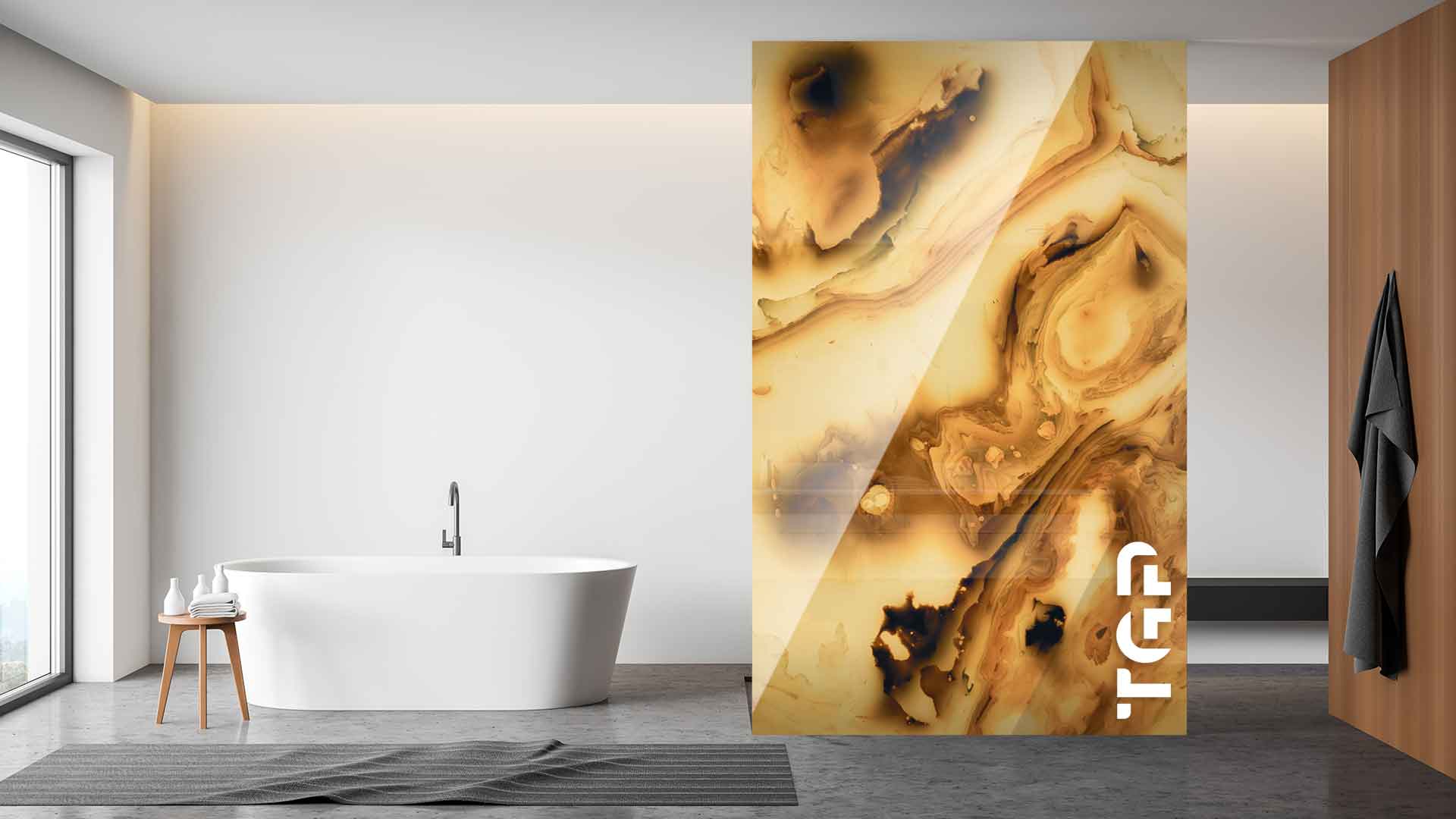 PCS005 Paravan dus sticla printata