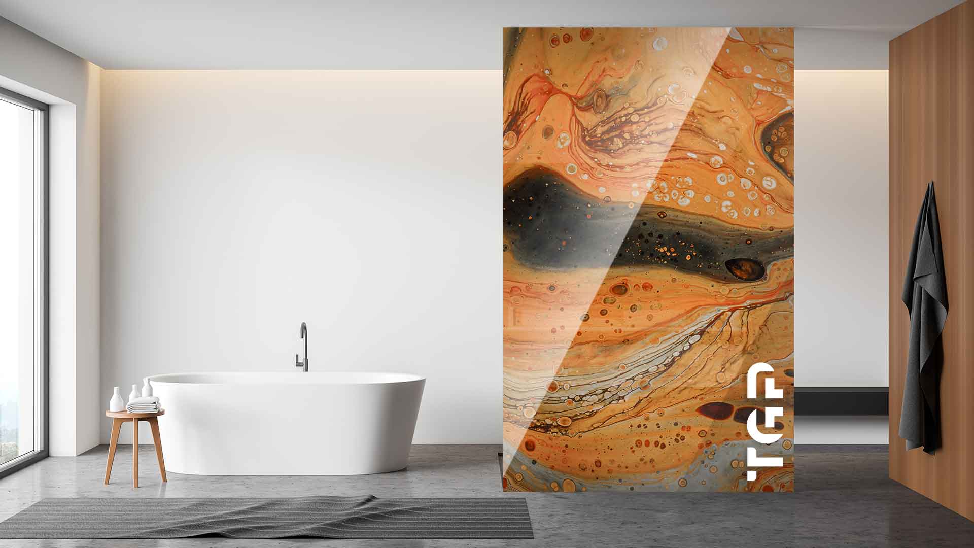 PCS008 Paravan dus sticla printata