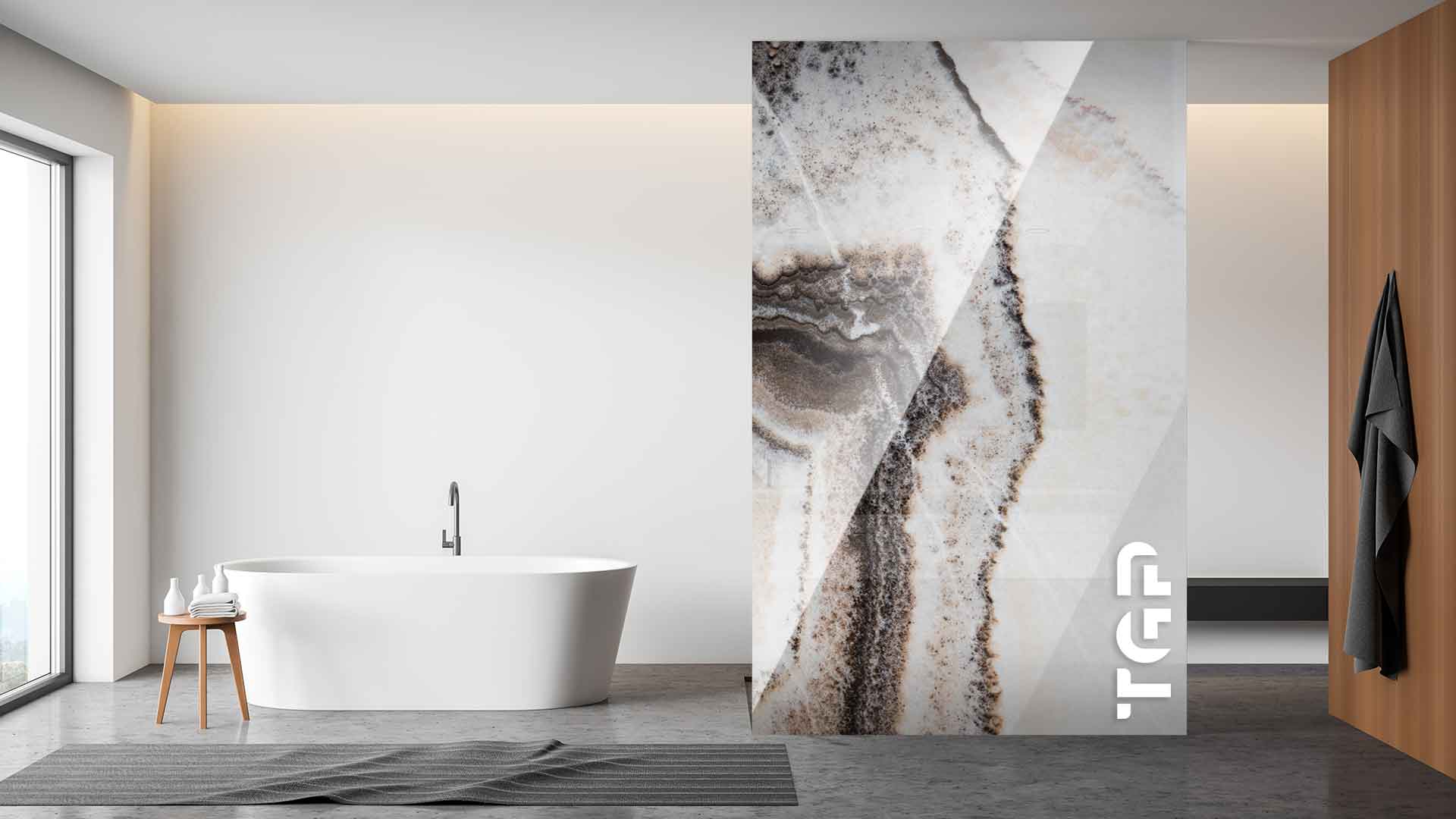 PCS012 Paravan dus sticla printata