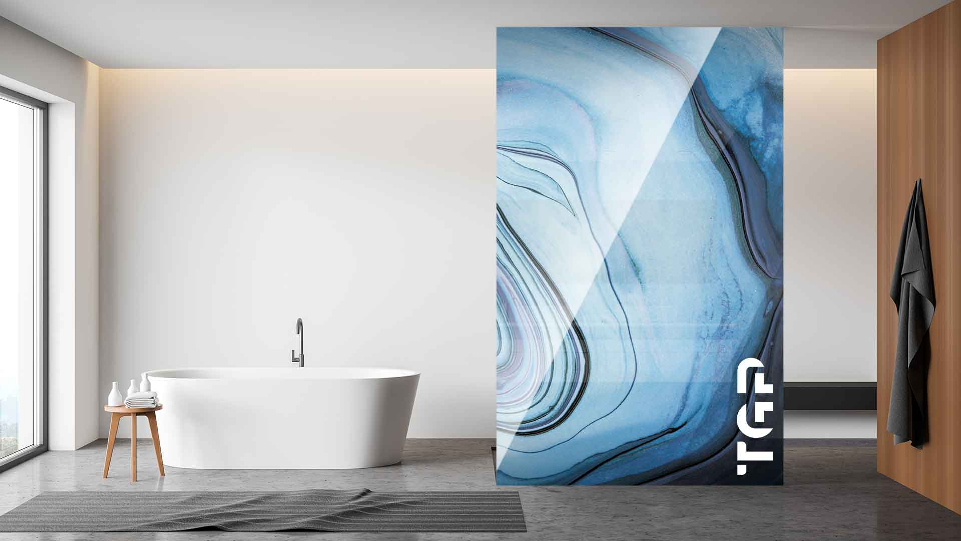 PCS014 Paravan dus sticla printata