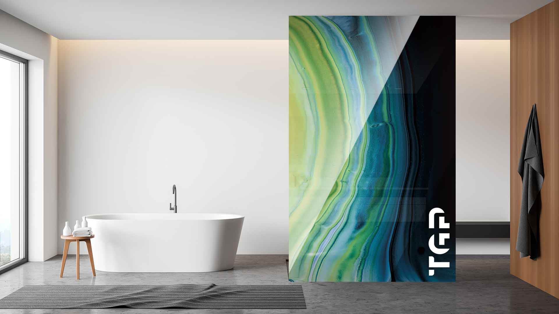 PCS016 Paravan dus sticla printata