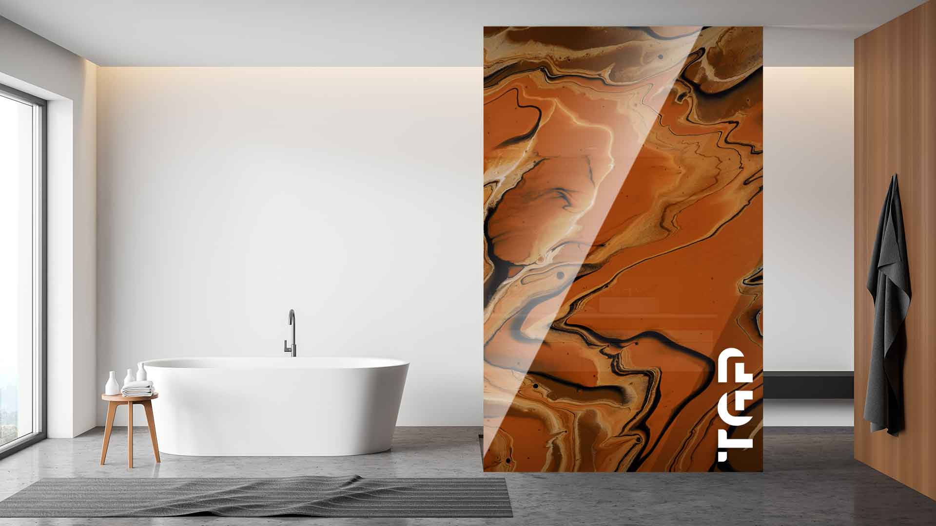 PCS017 Paravan dus sticla printata