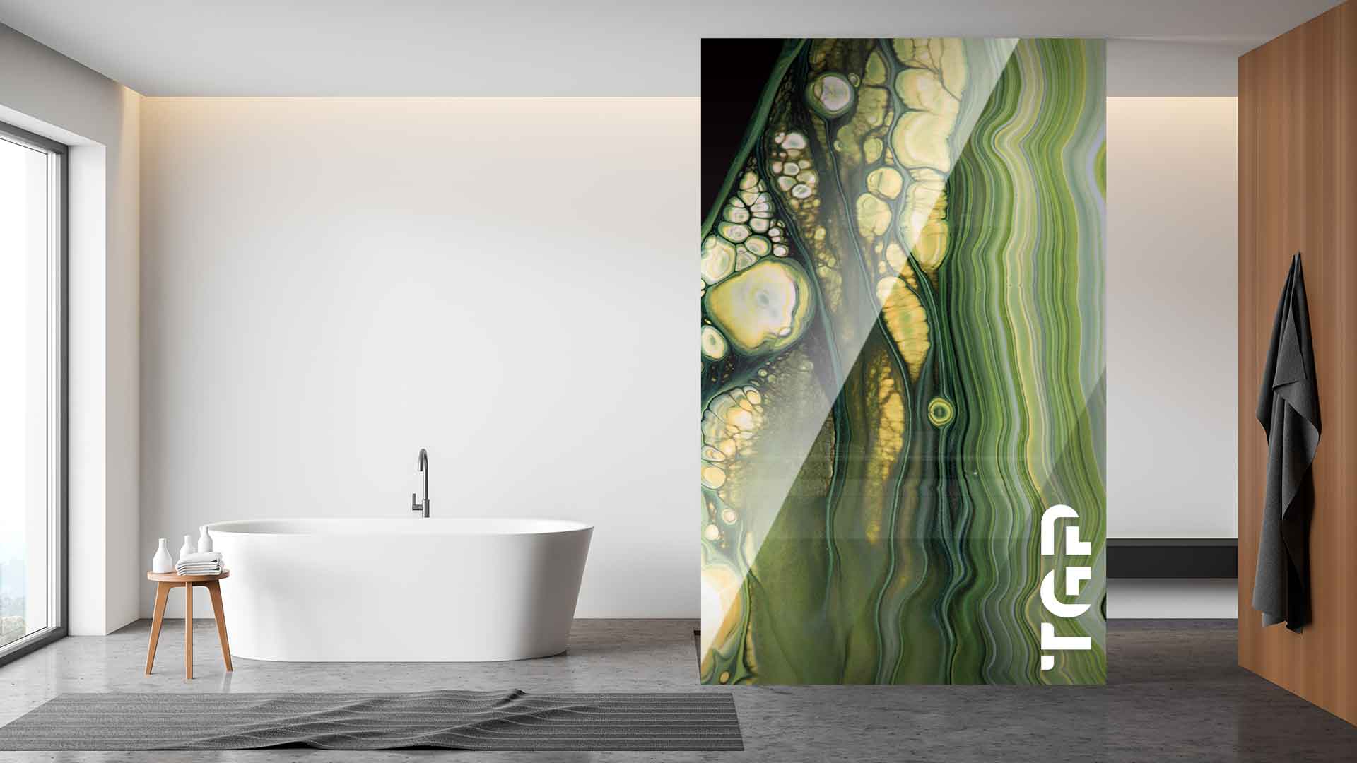 PCS018 Paravan dus sticla printata