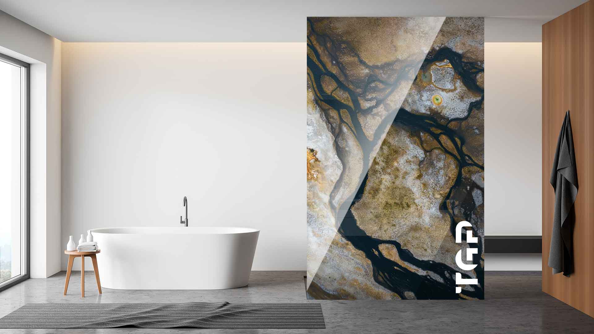 PCS019 Paravan dus sticla printata