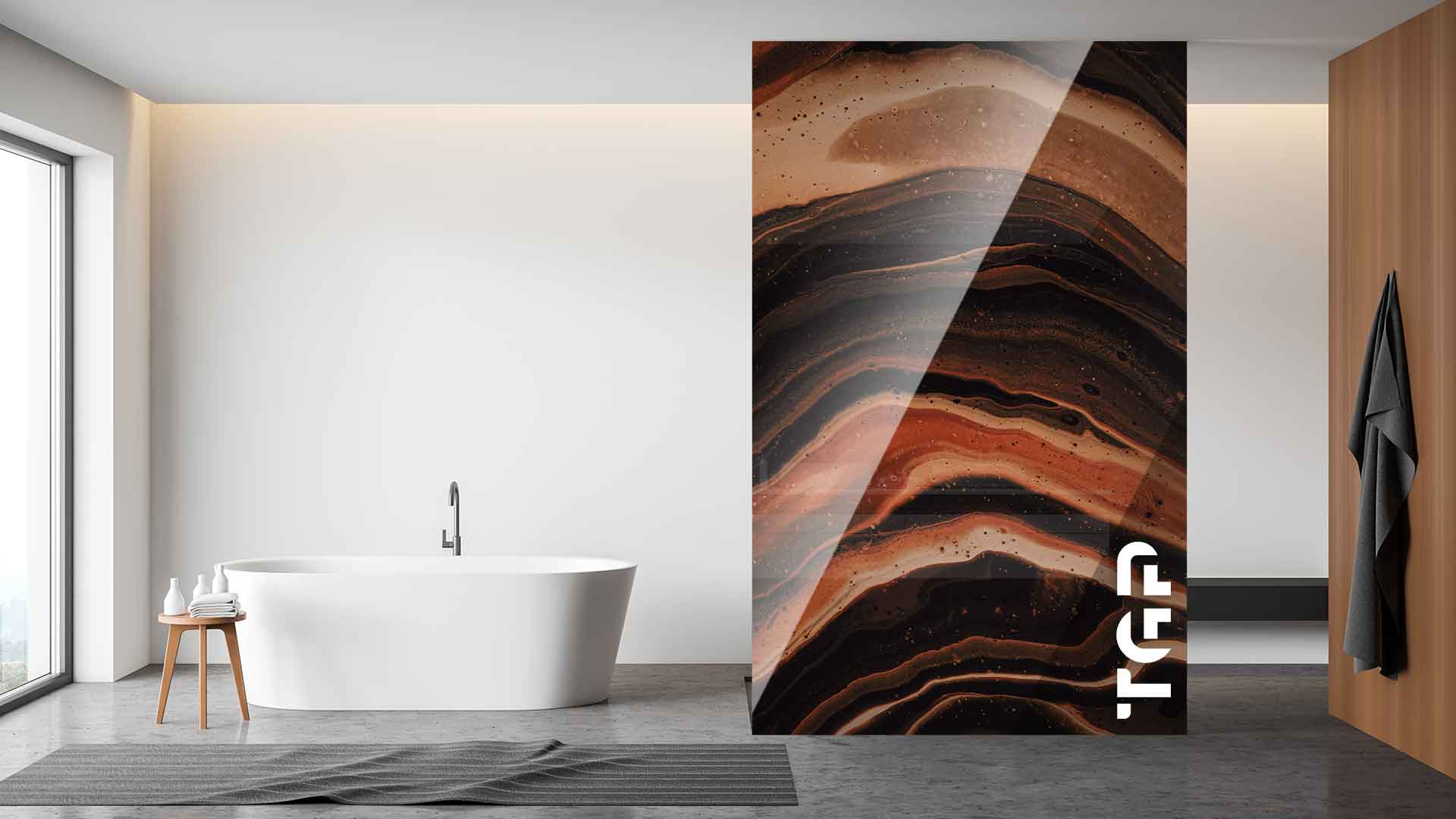 PCS020 Paravan dus sticla printata