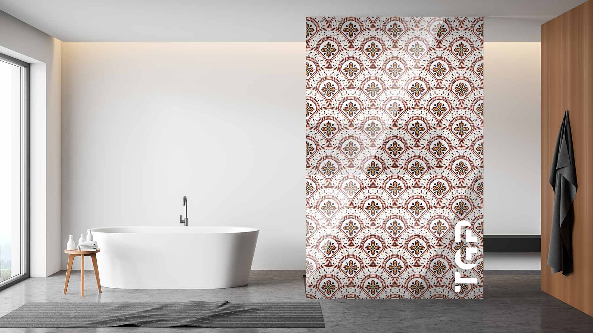 PRC002 Paravan dus din sticlă printată