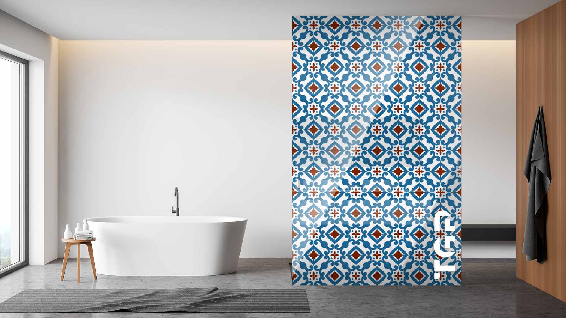 PRC011 Paravan dus din sticlă printată