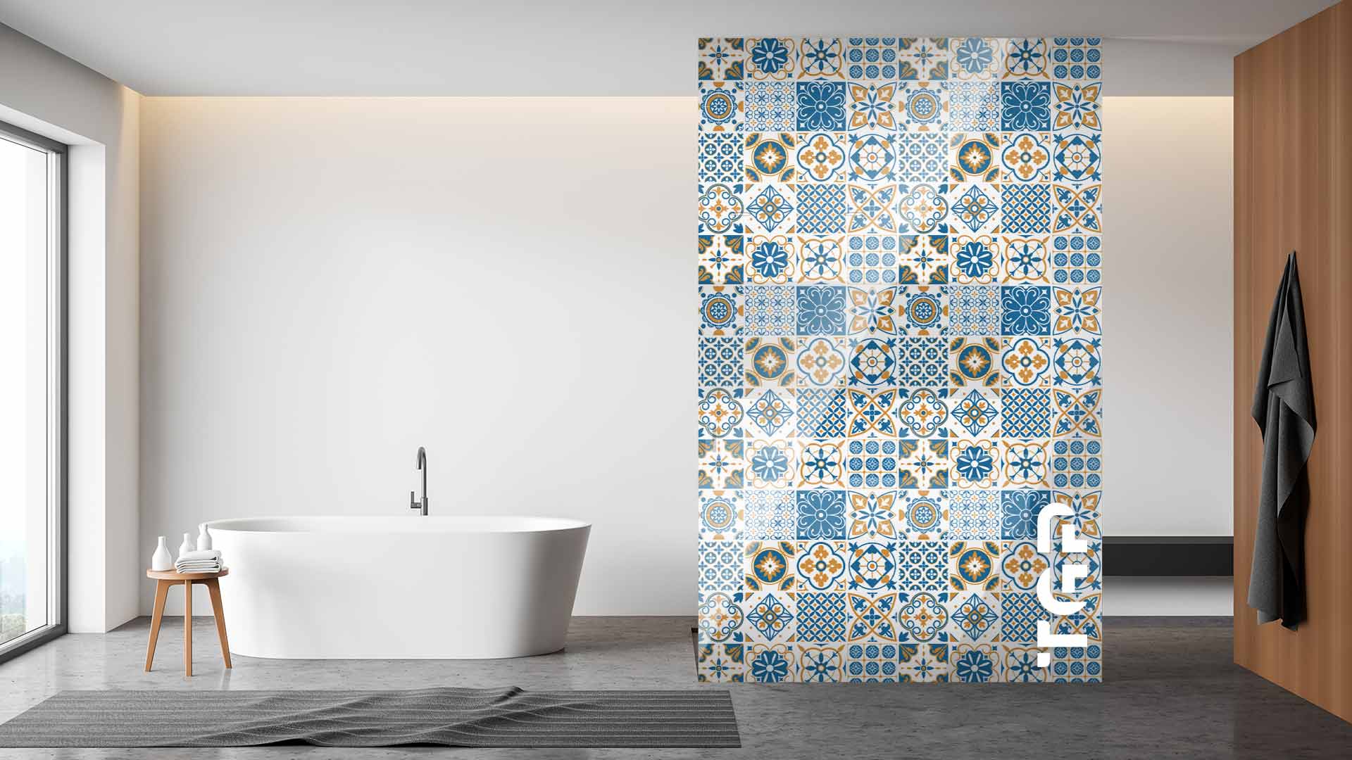 PRC017 Paravan dus din sticlă printată