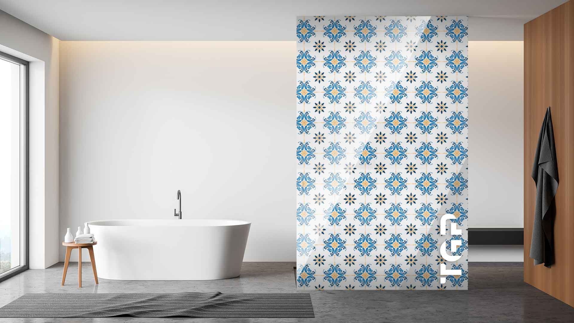 PRC019 Paravan dus din sticlă printată