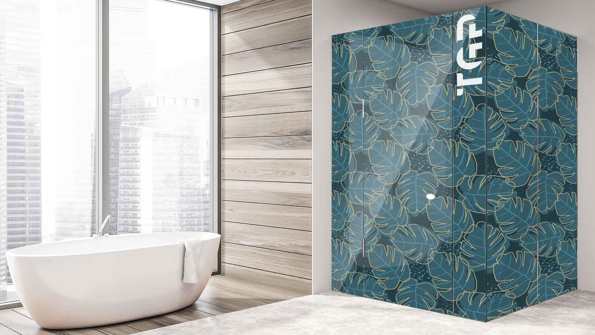 PRM014 cabina dus sticlă printată