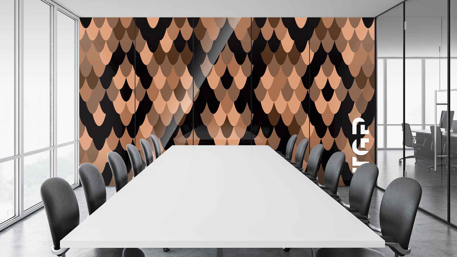 SFR006 sticlă printată office placare perete