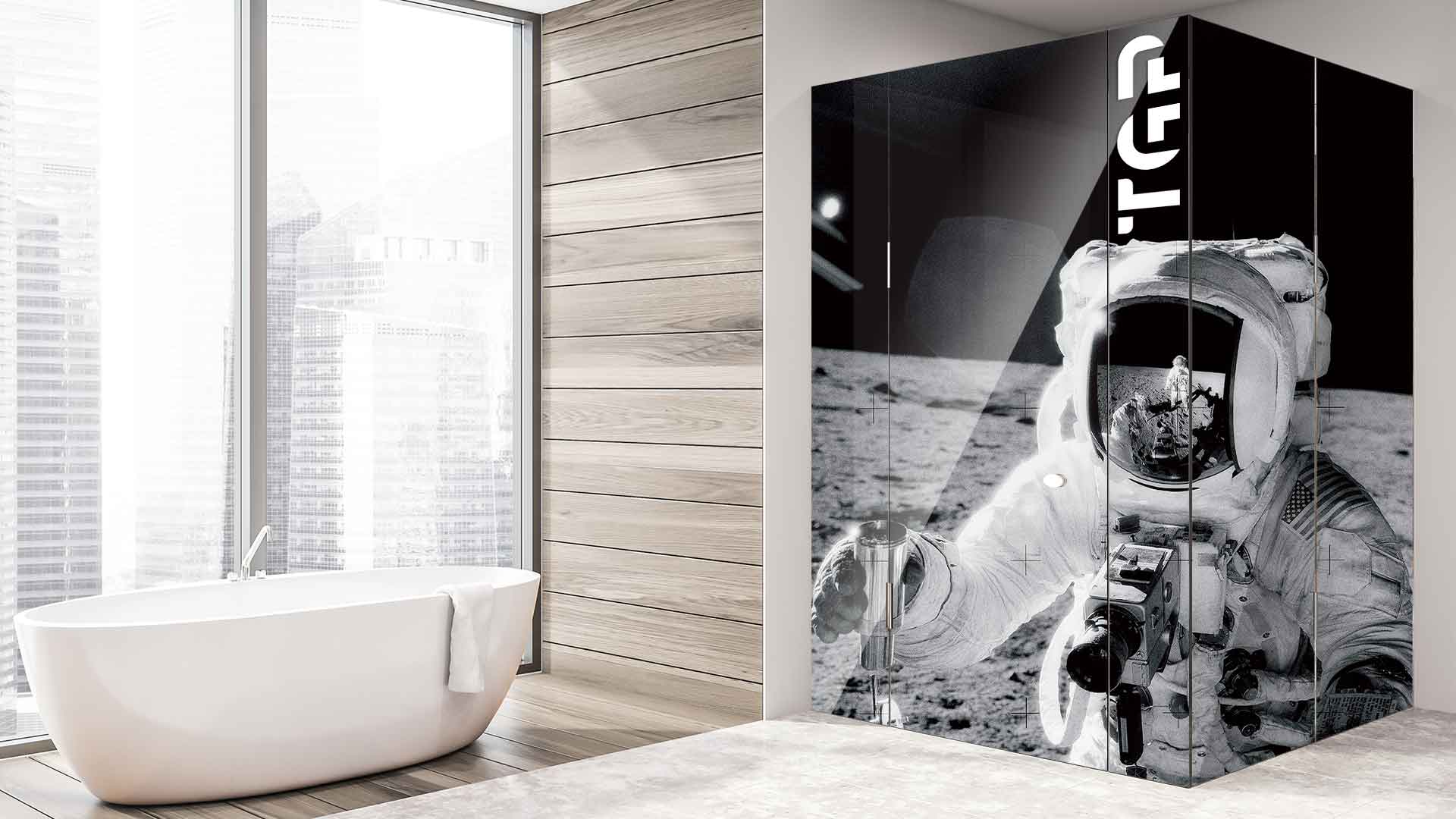 SPC001 cabina dus sticla printata