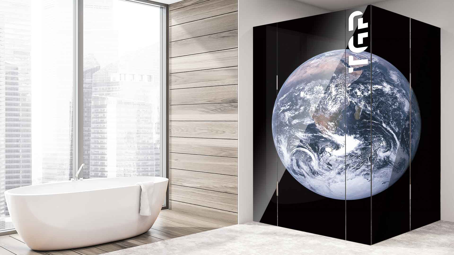 SPC002 cabina dus sticla printata