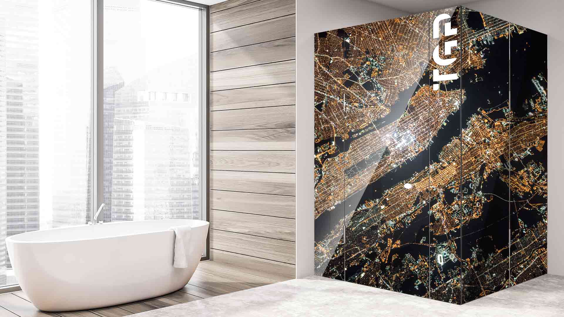 SPC003 cabina dus sticla printata