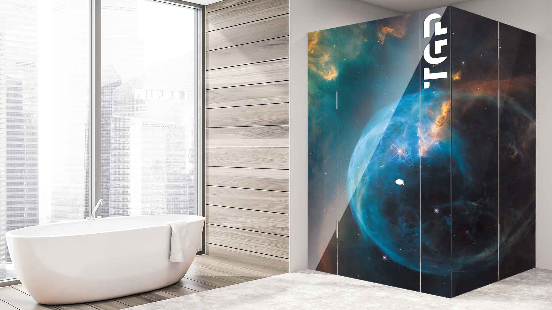 SPC005 cabina dus sticla printata