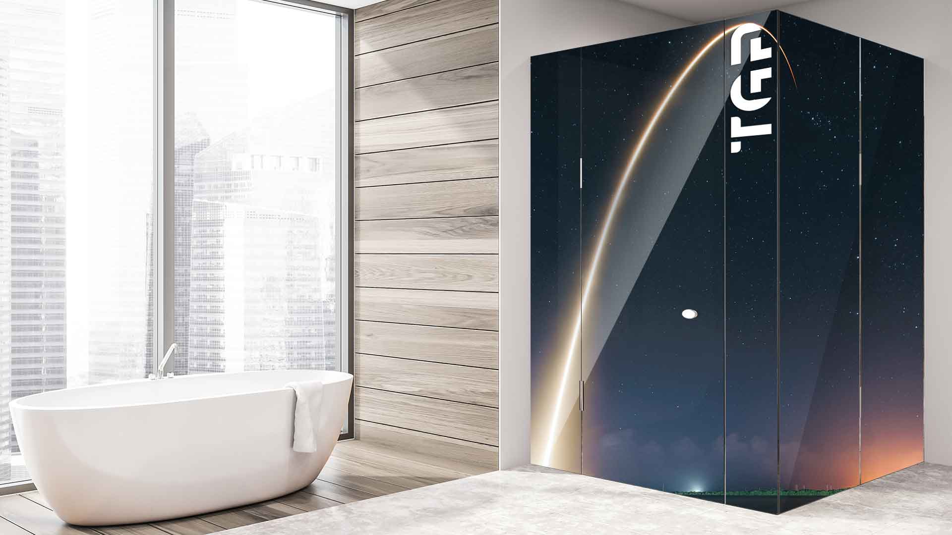 SPC006 cabina dus sticla printata