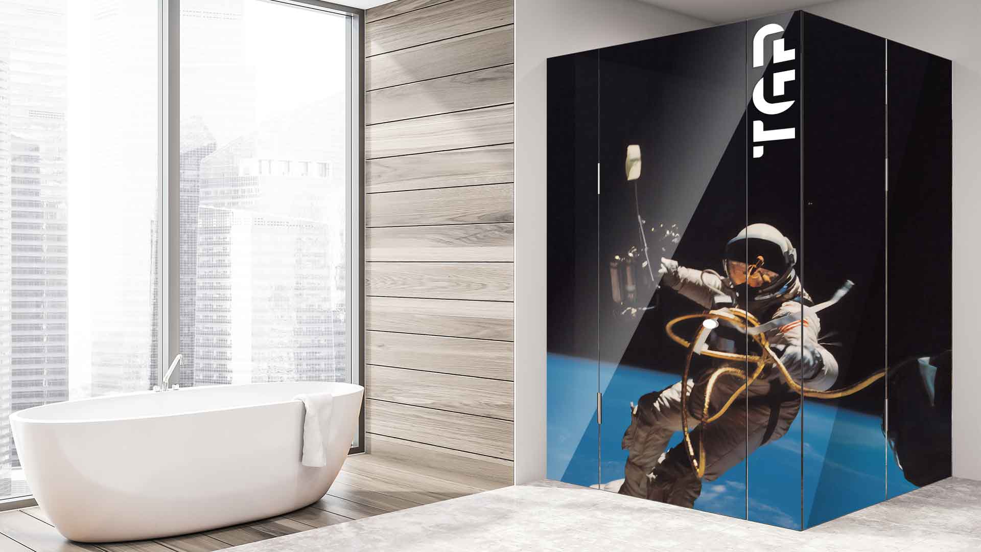 SPC007 cabina dus sticla printata