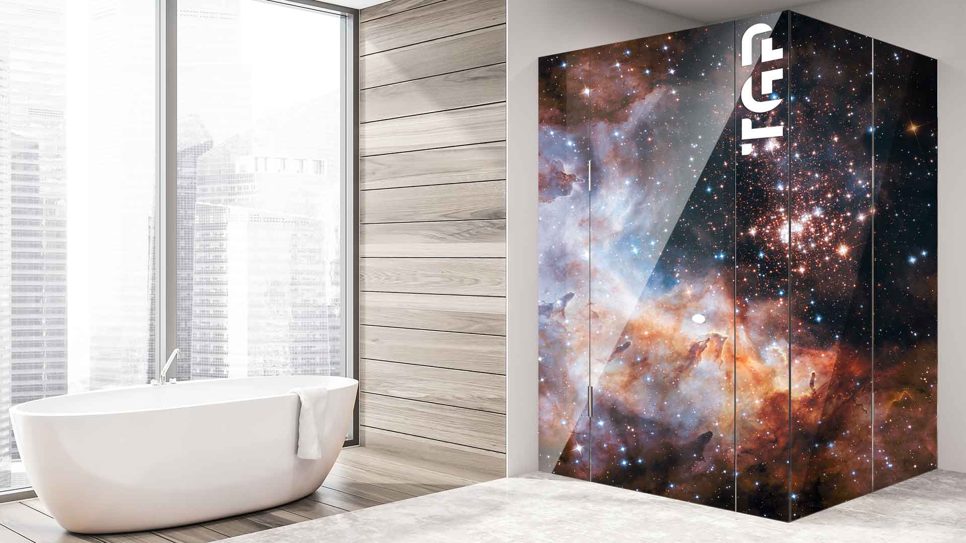 SPC008 cabina dus sticla printata