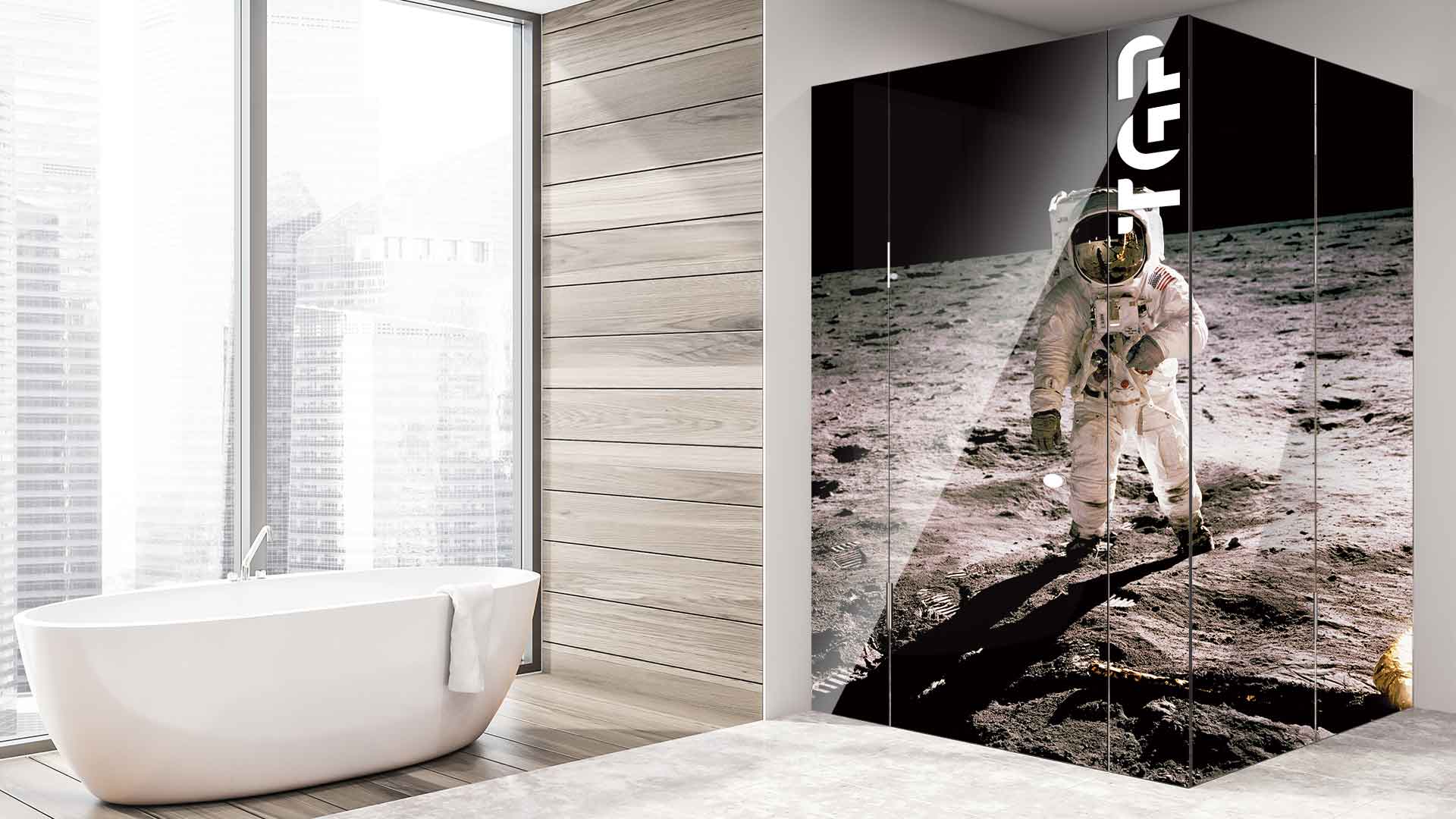 SPC009 cabina dus sticla printata