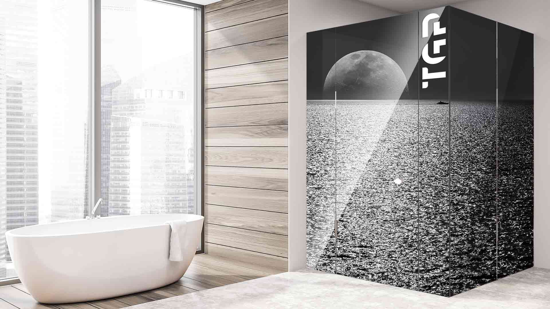 SPC010 cabina dus sticla printata