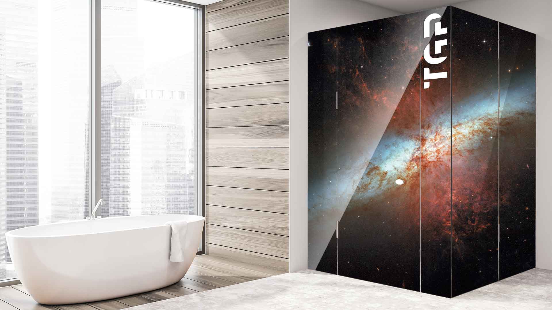 SPC011 cabina dus sticla printata