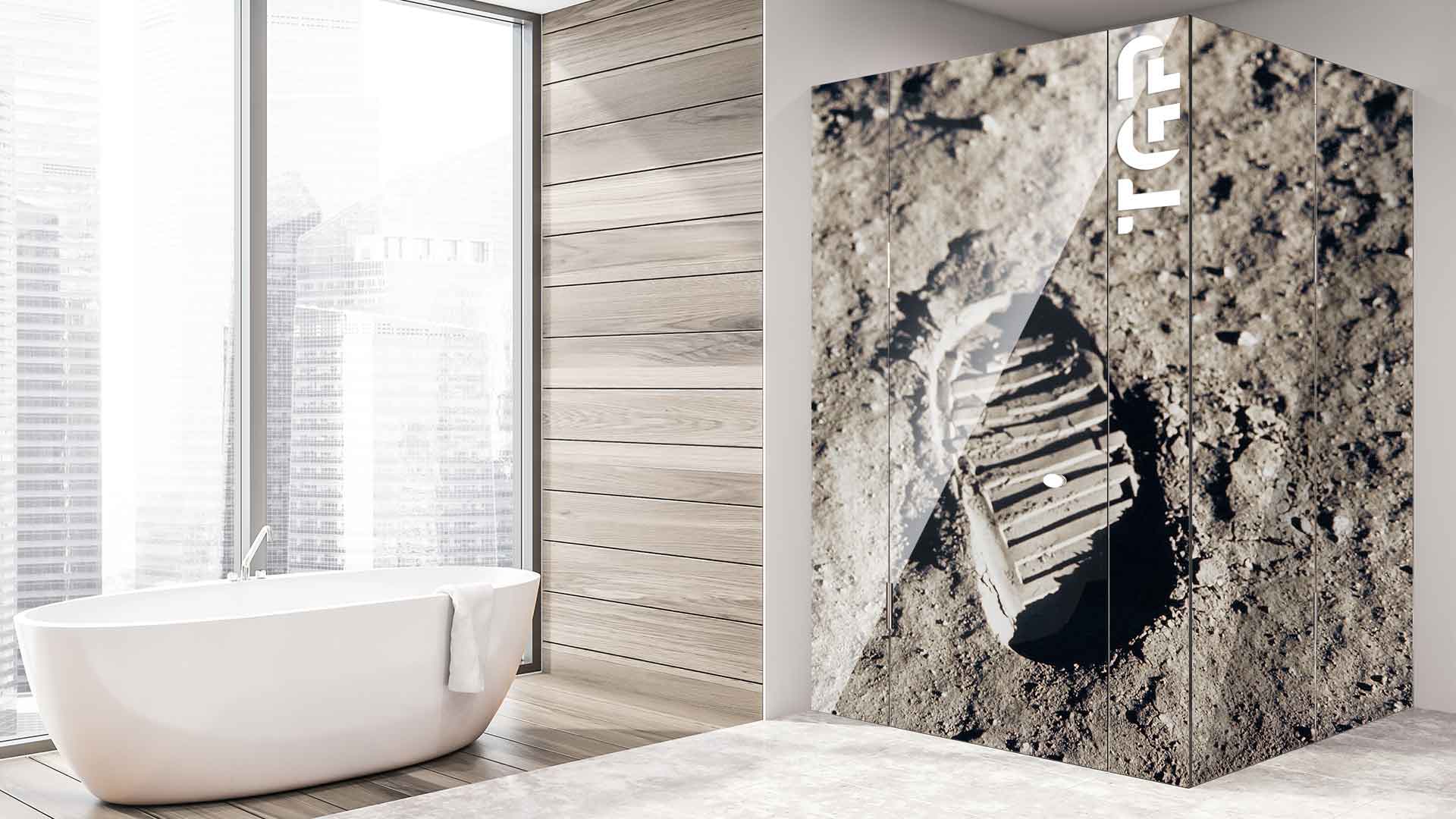 SPC012 cabina dus sticla printata