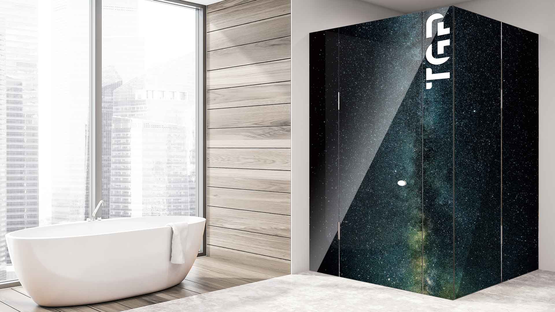 SPC014 cabina dus sticla printata