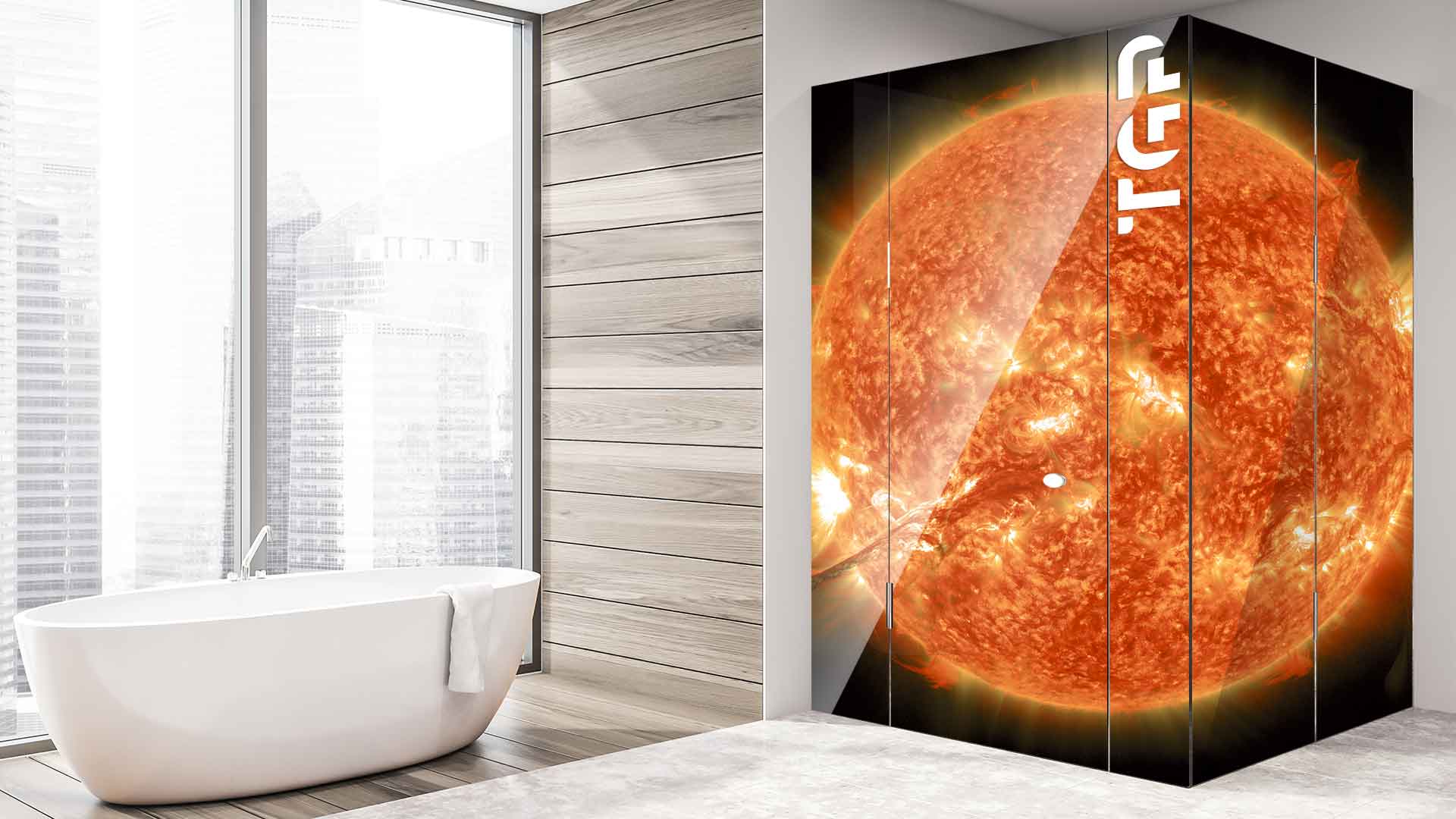 SPC015 cabina dus sticla printata