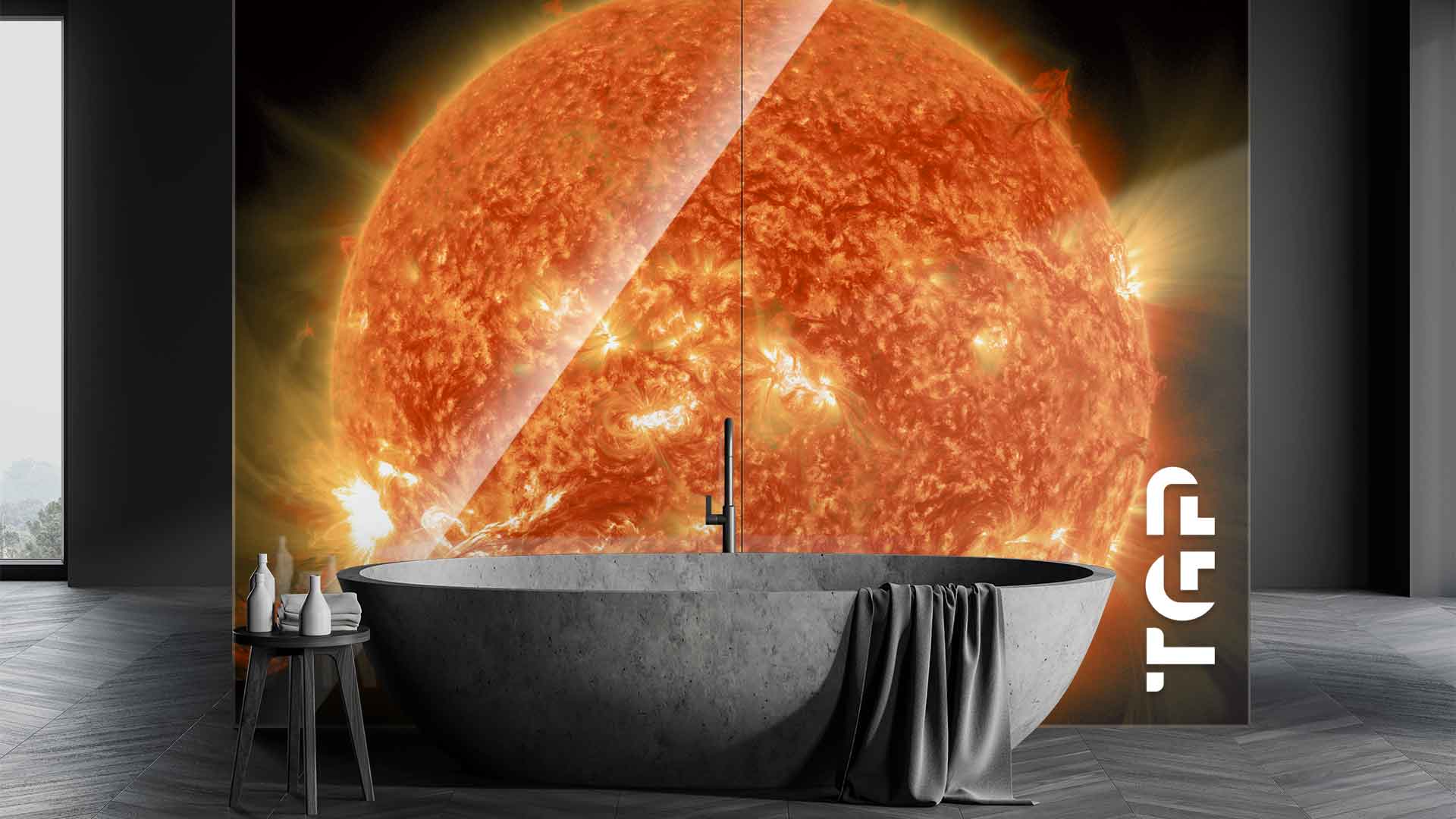 SPC015 placare perete sticla printata baie SPC015 placare perete sticla printata baie