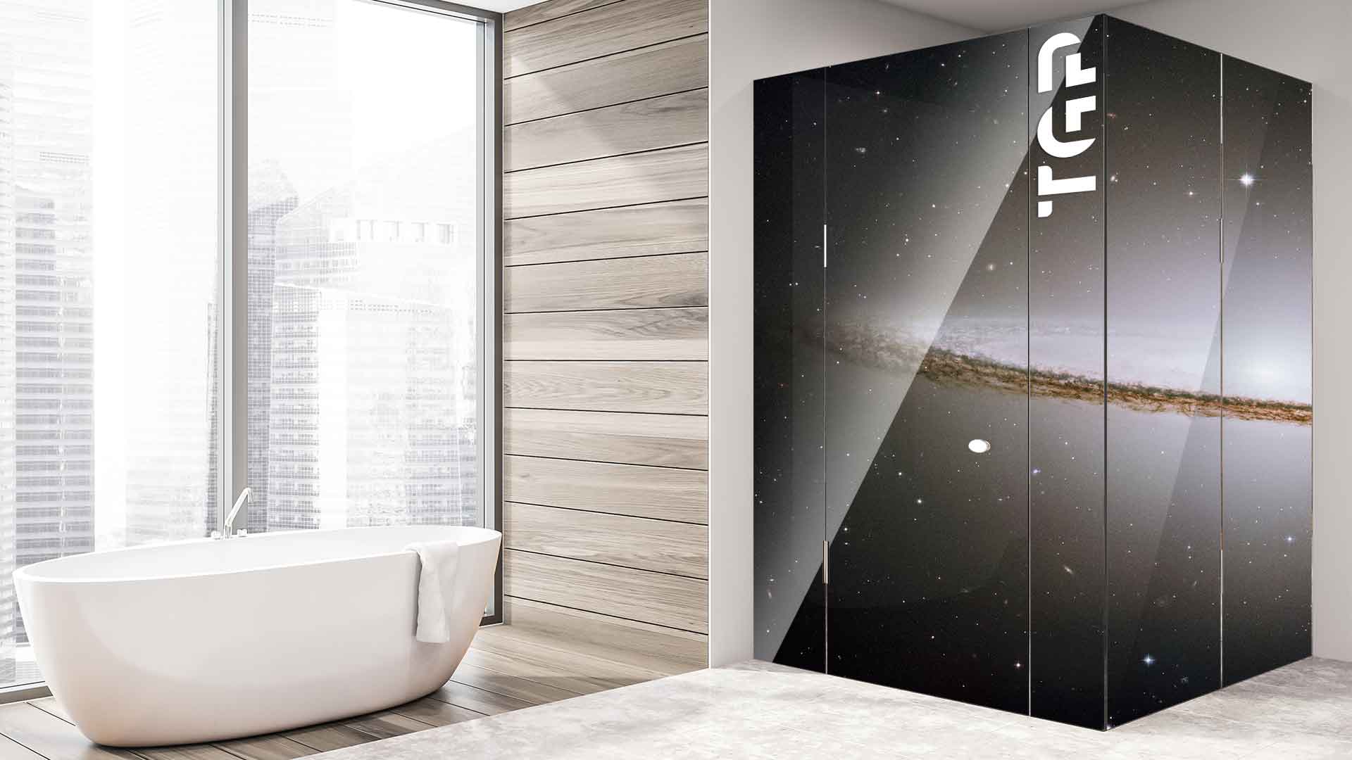 SPC016 cabina dus sticla printata