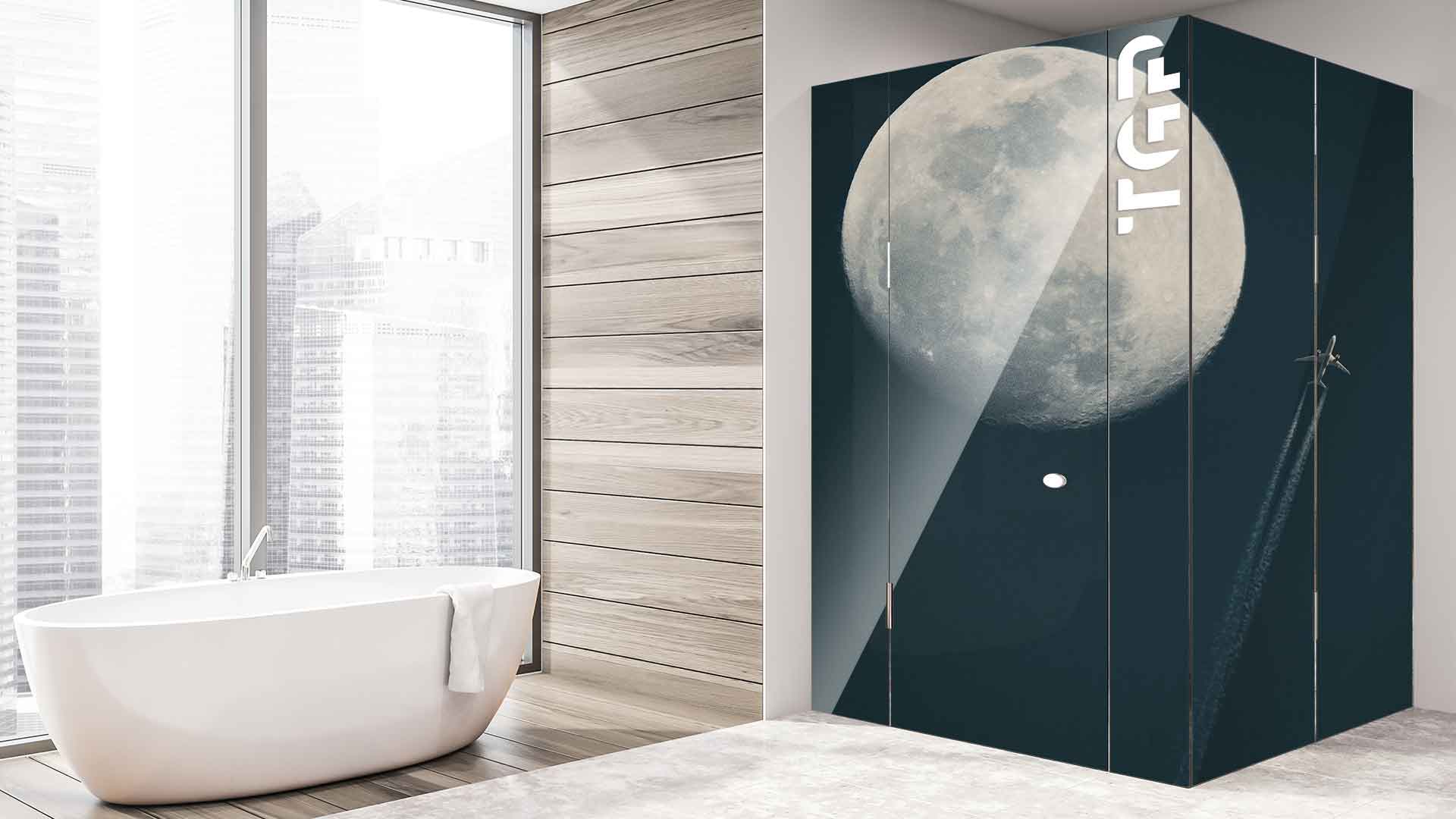 SPC017 cabina dus sticla printata